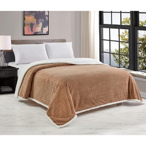 Sheridan Plush and Extra Comfy Chevron Braided Microplush Jacquard Faux Shearling Blanket - 1 of 4