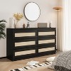 Rattan Dresser for Bedroom, 6 Drawer Dresser for Bedroom, Modern Wide Chest of Drawers with Anti-Tip Kit & Smooth Slide Rail, Wood Storage - 4 of 4
