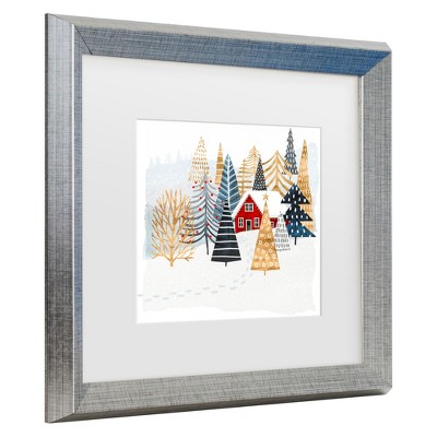 Victoria Borges 'Christmas Chalet I' Matted Framed Art