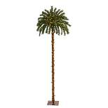 6ft Nearly Natural Pre-Lit LED Palm Artificial Christmas Tree Warm White Lights