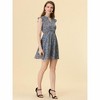 INSPIRE CHIC Women's V-Neck Ruffle Cap Sleeve A-Line Floral Chiffon Dress - 2 of 4
