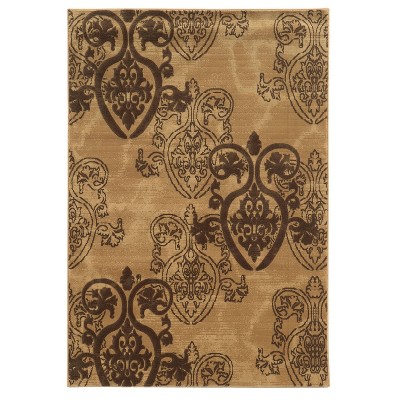 5'x7'6" Jewel Demask Rug Brown/Beige - Linon