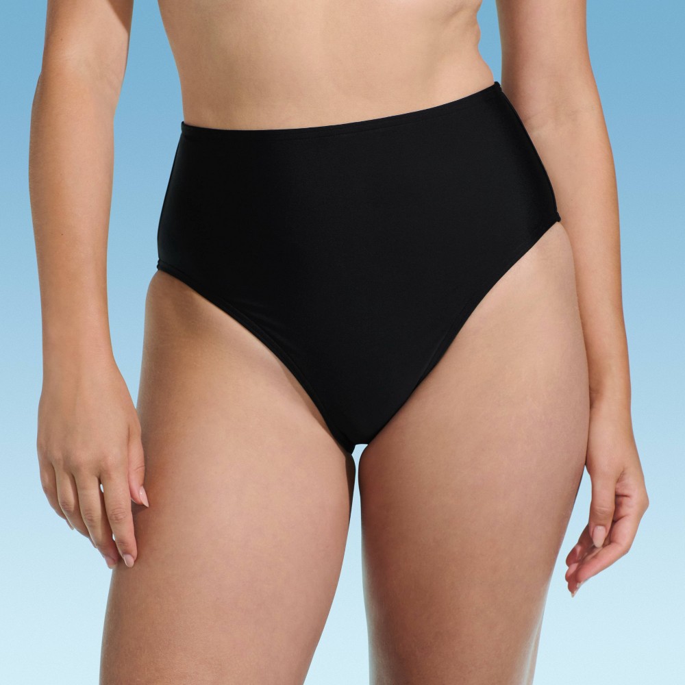 Photos - Swimwear Lands End Lands' End Women's Smoothing High Waist Bikini Bottom - Black 3X 