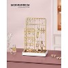 Metal Jewelry Display Stand with Velvet Tray, Organizer Holder for Necklaces, Stud Earrings & Rings, Pale Gold - 2 of 4