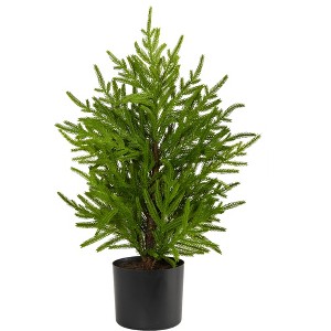 Nearly Natural 2-ft Norfolk Island Pine Natural Look Artificial Tree in Decorative Planter - 1 of 3