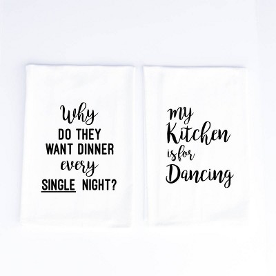 2pk Cotton Kitchen Is For Dancing Kitchen Towels - Wildwood Landing