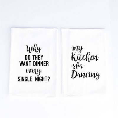 2pk Cotton Kitchen Is For Dancing Kitchen Towels - Wildwood Landing