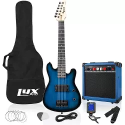 LyxPro 30 Inch Electric Guitar Starter Kit for Kids with 3/4 Size Beginner's Guitar, Amp, Six Strings, Two Picks, Shoulder Strap, Digital Clip On Tuner, Guitar Cable and Soft Case Gig Bag - Blue