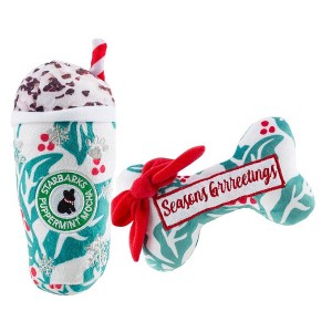 Starbarks Puppermint Mocha Holly Cup & Bone | Christmas Dog Toys - 1 of 4