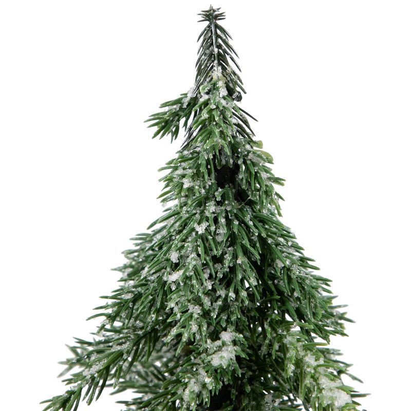Northlight 10.5" Frosted Icy Pine Christmas Tree with Jute Base, 5 of 7