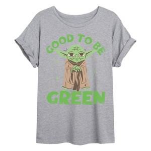 Women's - Star Wars - Good To Be Green Oversized Graphic T-Shirt - 1 of 4