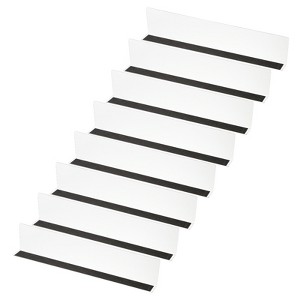 Unique Bargains Acrylic Magnetic Smooth L-Shaped Bedroom Kitchen Office Shelf Dividers 8 Pcs - 1 of 4