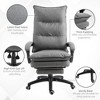 Vynxaria 360° Swivel Executive Home Office Chair Adjustable Height Linen Style Fabric Recliner,Retractable Footrest and Double Padding - 3 of 4