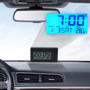 Car Clock - Digital Car Clock, Car Electronic Clock, Car Calendar Clock, Car Night Light Clock, Car Temperature Meter - 1 of 4