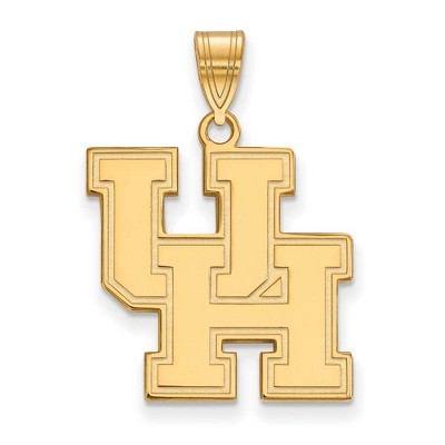 Black Bow Jewelry 10k Yellow Gold Houston Cougars NCAA Large Pendant