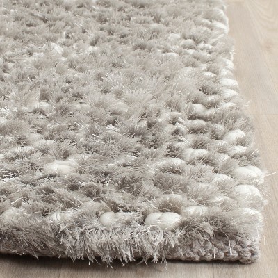 Saint Tropez Gray Hand-Knotted Shag Area Rug