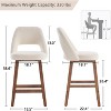 YOUNIKE Counter Height Bar Stool 26 Inch Modern Farmhouse Barstools with Solid Wood Legs Upholstered Bar Height Chair Boucle Fabric - 3 of 4
