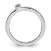 Black Bow Jewelry 14k White Gold, Aquamarine & 1/8 Ctw Diamond Stackable Ring - 2 of 4