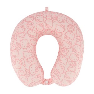 Hello Kitty Ful  all over print Memory Foam Travel Neck pillow, BLACK - 1 of 4