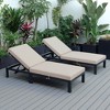 LeisureMod Chelsea Modern Outdoor Chaise Lounge Chairs with Black Frame - Set of 2 - 4 of 4