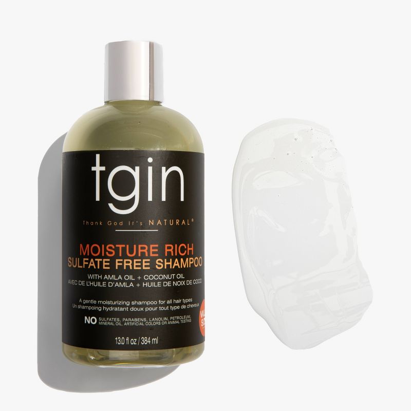TGIN Moisture Rich Sulfate Free Shampoo For Natural Hair with Amla Oil and Coconut Oil -13 fl oz, 5 of 8