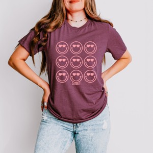 S.W.Smiley Love Smiley Grid - Women's Short Sleeve Graphic T-Shirt - 1 of 4