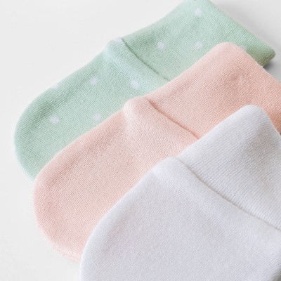 Pink BUY MORE & SAVE 15% !! LAMBS NEWBORN GIRL'S 3-Pack Cotton Mittens 