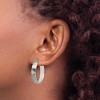 Black Bow Jewelry 5mm Textured Round Hoop Earrings in Stainless Steel, 25mm (1 Inch) - 3 of 4