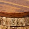 Olivia & May Seagrass Handmade Linear Wrapped Accent Table: Teak Wood, No Assembly Required - image 2 of 4