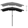 vidaXL Garden Parasol with Pole 78.7"x51.2" Black - 4 of 4