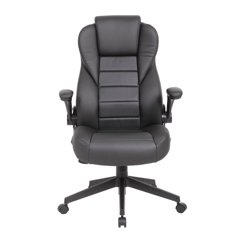 Executive High Back Leatherplus Flip Armchair Black - Boss Office Products, 4 of 10