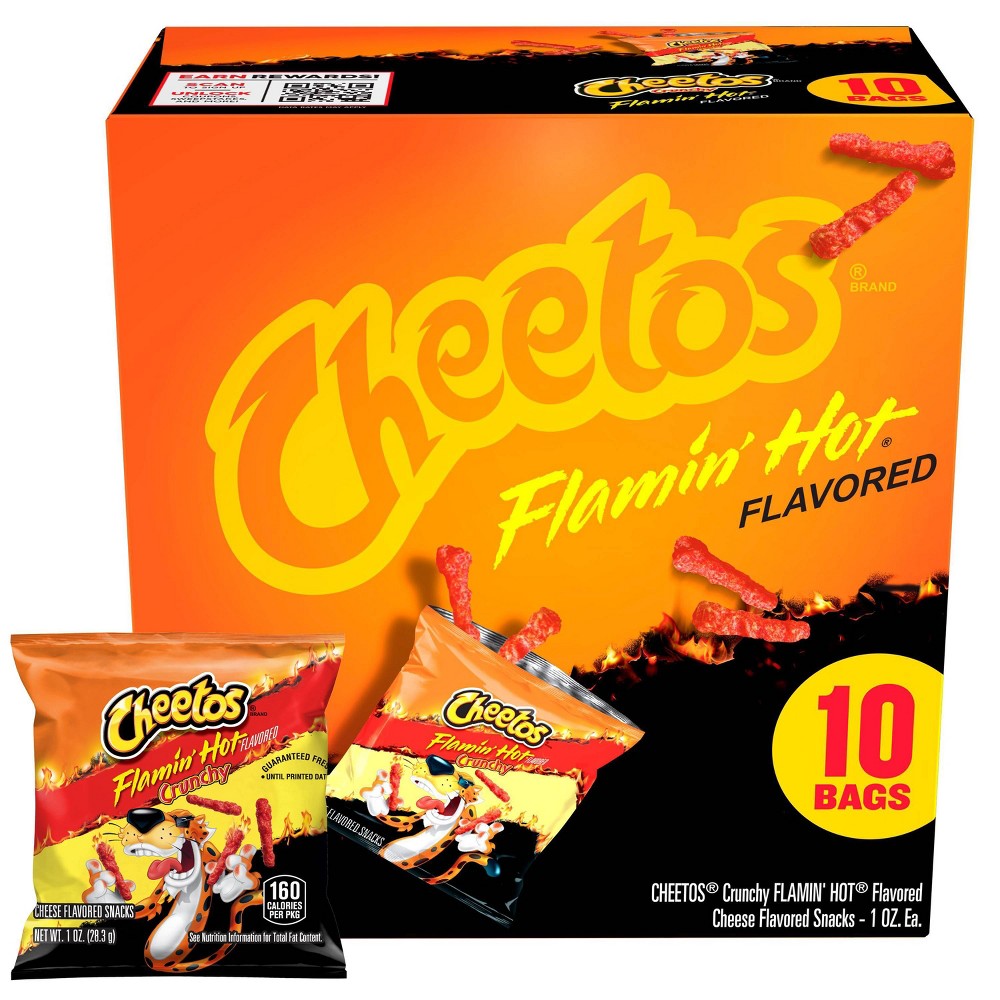 Cheetos Snack Pack Flamin' Hot Cheese Flavored Snacks - 10ct/10oz