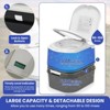 6.34 Gallon Portable Toilet, Camping RV Porta Potty with Paper,Detergent Collection,Handle Pump, Rotating Spout for Boating Hiking Trips - 2 of 4