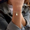Ross-Simons Italian 18kt Gold Over Sterling "Made in Italy" Lock Charm Paper Clip Link Bracelet - 2 of 3