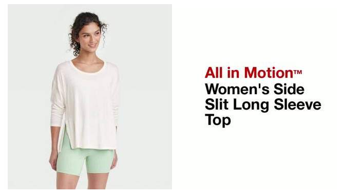 Women's Legging Friendly Side Slit Long Sleeve Top - All In Motion™, 2 of 10, play video