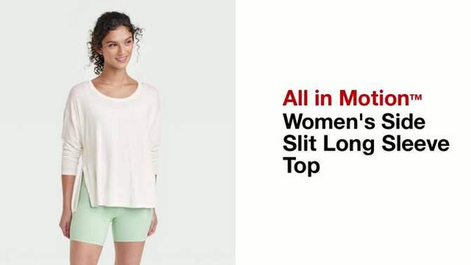 Women's Legging Friendly Side Slit Long Sleeve Top - All In Motion™, 2 of 7, play video