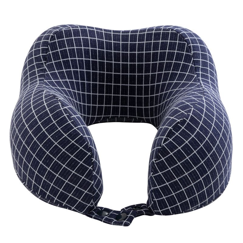 Travel Pillow - Memory Foam Pillow with Washable Cover - Neck Pillows for Sleeping on Airplanes, Trains, Cars, and Buses by Home-Complete (Navy), 3 of 9