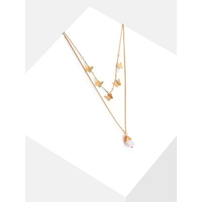 SOHI Women's Gold Everyday Multi-Layer Necklace