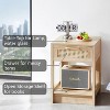 15.75" Rattan End Table with Drawer MDF Nightstand Side Table with Accessories for Living Bedroom Natural - 2 of 4