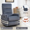 Manual Recliner Chair with Rocker and 360° Swivel, Fabric Upholstery, Handle Recline, Heavy Duty Metal Base - 4 of 4