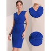 INSPIRE CHIC Women's Sleeveless V Neck Business Office Belt Pencil Dresses - 2 of 4