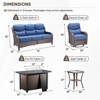Buenhomino Patio Furniture Set with Fire Pit Table Wicker Outdoor Swivel Rocker Patio Chairs High Back Outdoor Couch Conversation Set - 3 of 4