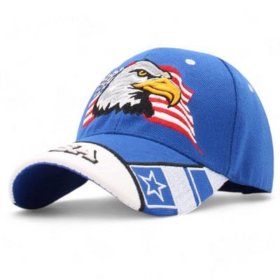 Anna-Kaci Embroidered American Eagle Stylish Baseball Cap with Patriotic Flag Design