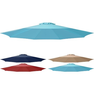 Gsluuk 9' Patio Umbrella Replacement Canopy Outdoor Table Market Yard Umbrella Replacement Top Cover, Turquoise
