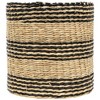 Northlight Set of 4 Beige and Black Striped Woven Round Seagrass Baskets 12" - 3 of 4