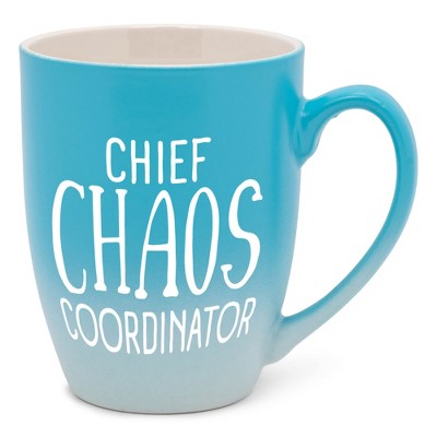 Elanze Designs Chaos Coordinator Two Toned Ombre Matte Sky Blue and White 12 ounce Ceramic Stoneware Coffee Cup Mug