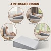 CAVINAS Memory Foam Wedge Pillow,Therapeutic Bed Ramp Pillow for Neck & Knee Support - Hypoallergenic with Removable Washable Cover,Gray - 2 of 4