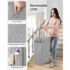 SONGMICS Laundry Basket with Wheels, Rolling Laundry Hamper, Removable Liner, Steel Frame with Handle, Blanket Storage - 3 of 4