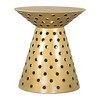 HomeRoots 20" Gold Iron Round Pedestal End Table - 4 of 4