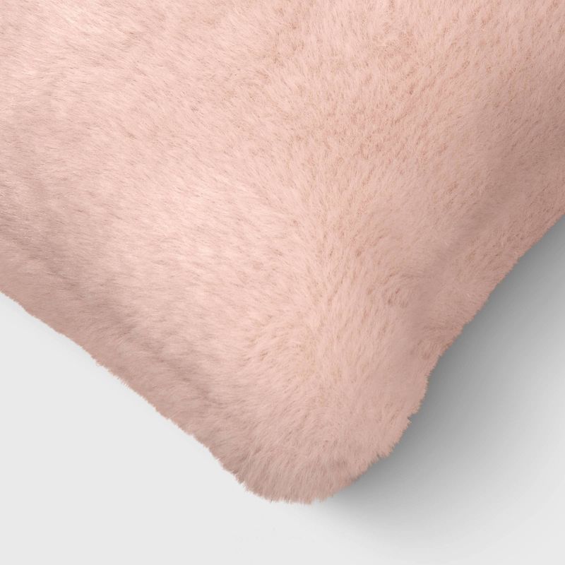 Faux Rabbit Fur Lumbar Throw Pillow - Room Essentials™, 5 of 8